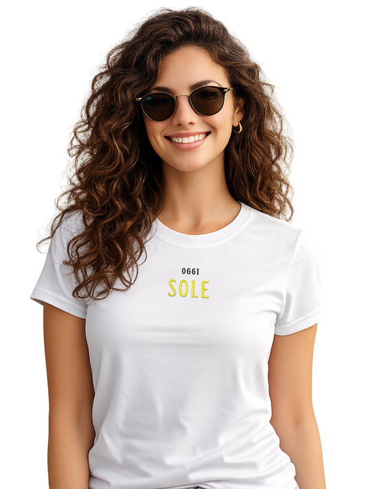 T-shirt girocollo ricamata - oggi SOLE
