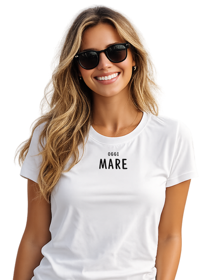 T-shirt girocollo ricamata - oggi MARE