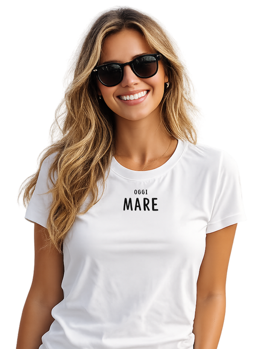 T-shirt girocollo ricamata - oggi MARE
