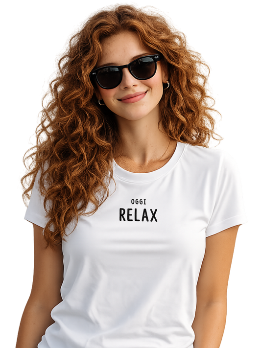 T-shirt girocollo ricamata - oggi RELAX