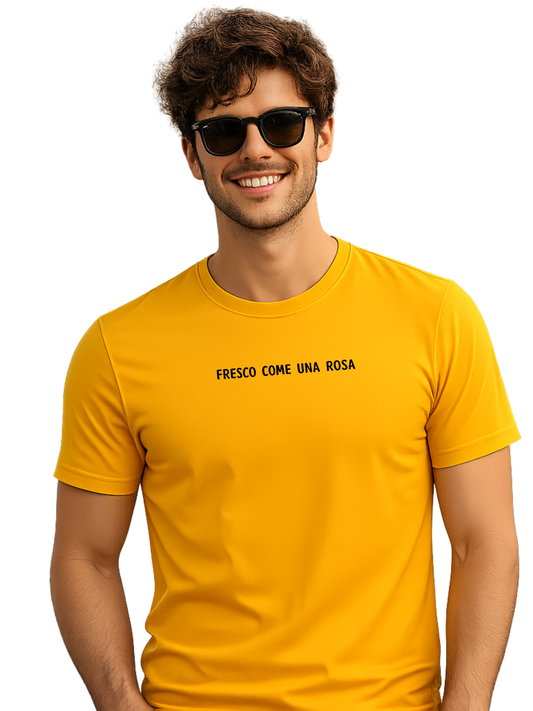 T-shirt girocollo ricamata - fresco come una rosa