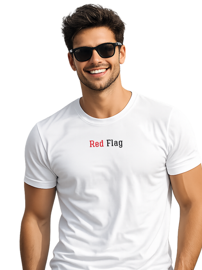 T-shirt girocollo ricamata - Red Flag